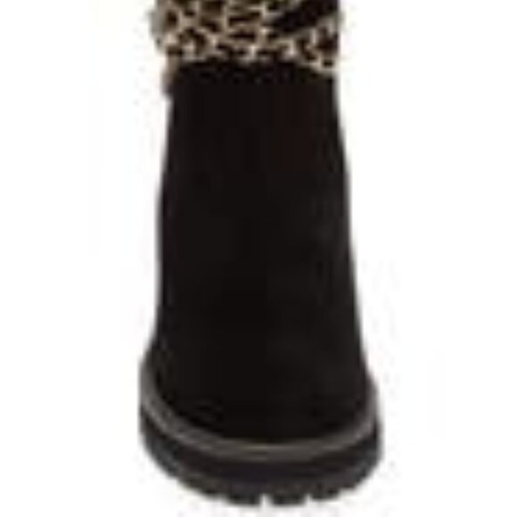 NEW CECELIA NEW YORK Chocolate Suede Misunderstood Chain Boots Black 864tn - Picture 4 of 6